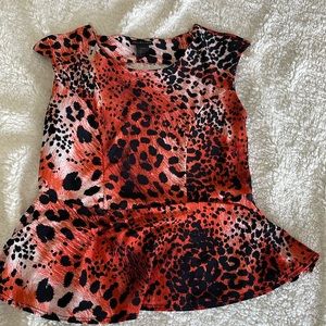 Ultra Flirt animal print peplum top